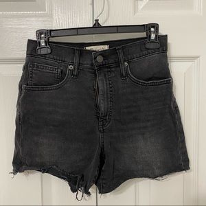 Madewell High Rise Denim Shorts 24 Black
